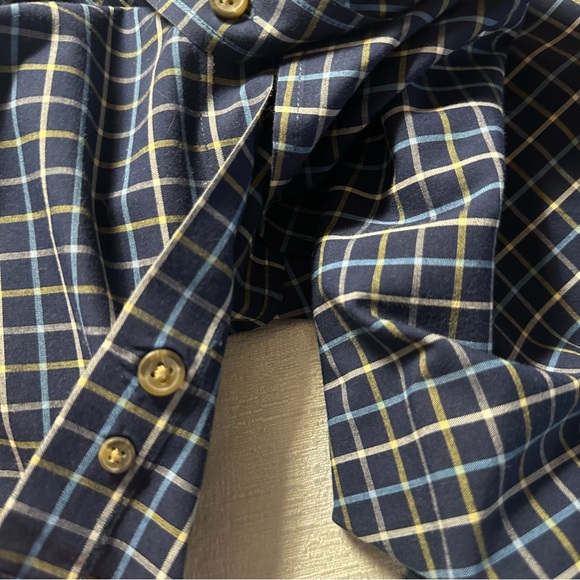 HB Harbor Bay Navy and White, Yellow Plaid  Short Sleeve Shirt 4XL - Picture 14 of 14